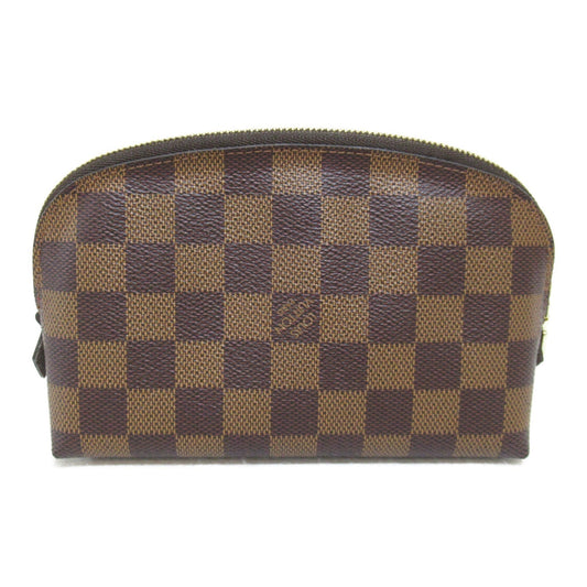 LOUIS VUITTON Pochette Cosmetics Pouch Brown Damier PVC coated canvas N47516