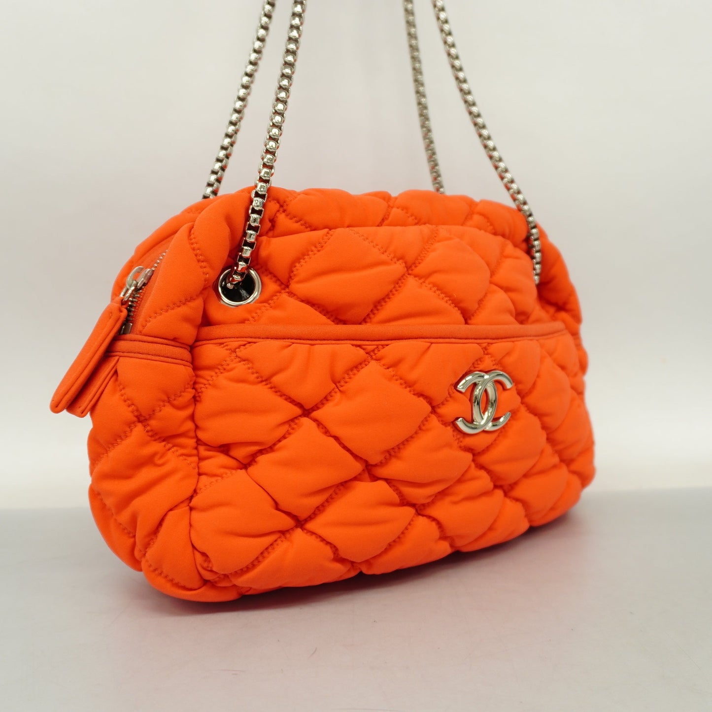CHANEL  Chain Shoulder Women's Nylon Shoulder Bag Orange