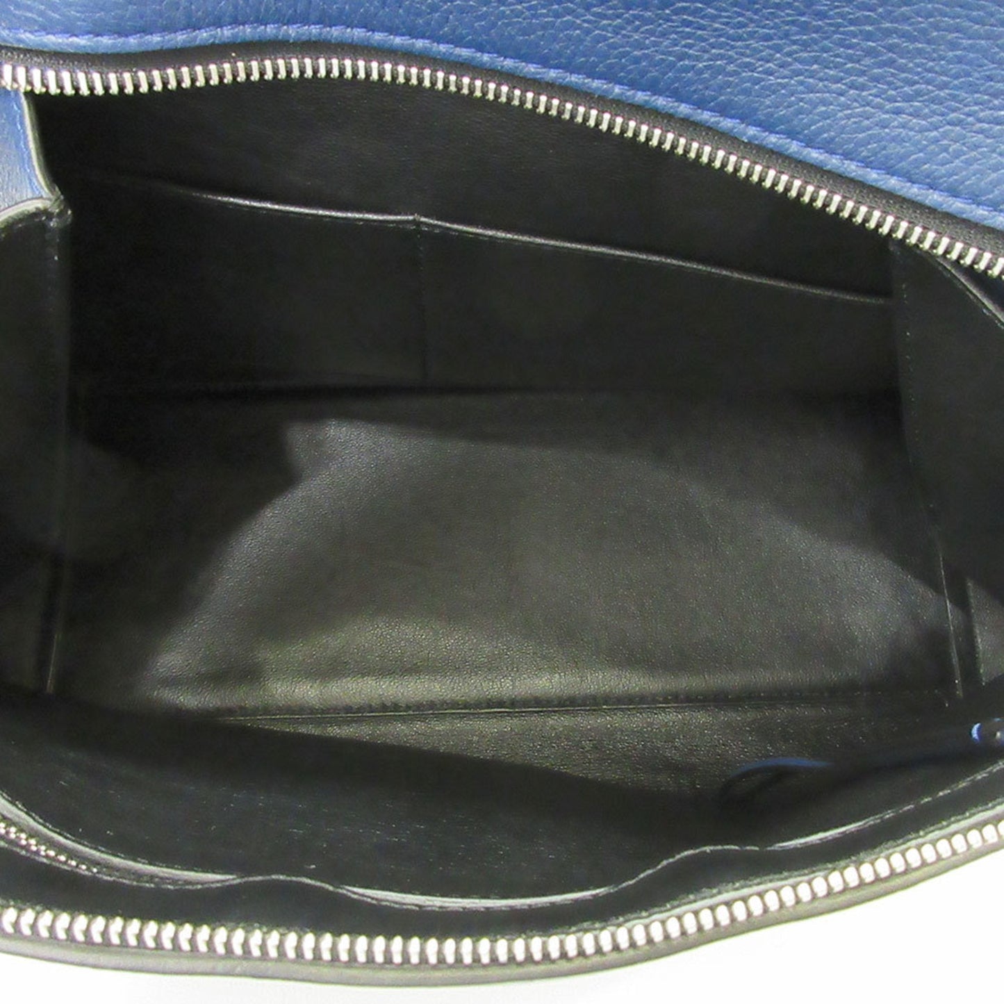 Celine Bag Edge Medium Handbag Blue Tote One Handle Ladies Calf Leather
