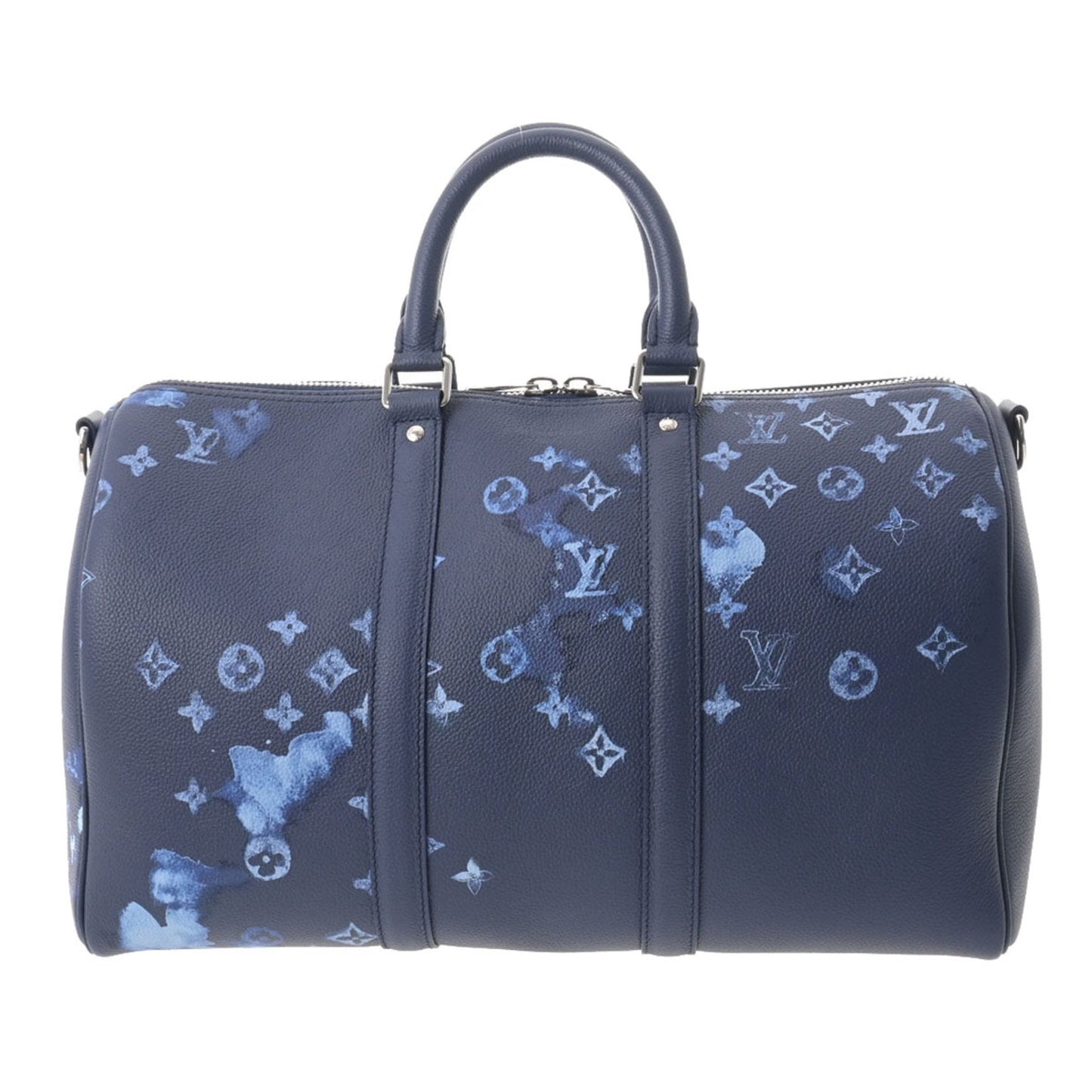 LOUIS VUITTON Water Color Keepall Bandouliere 40 Navy M57845 Men's Monogram Canvas Boston Bag