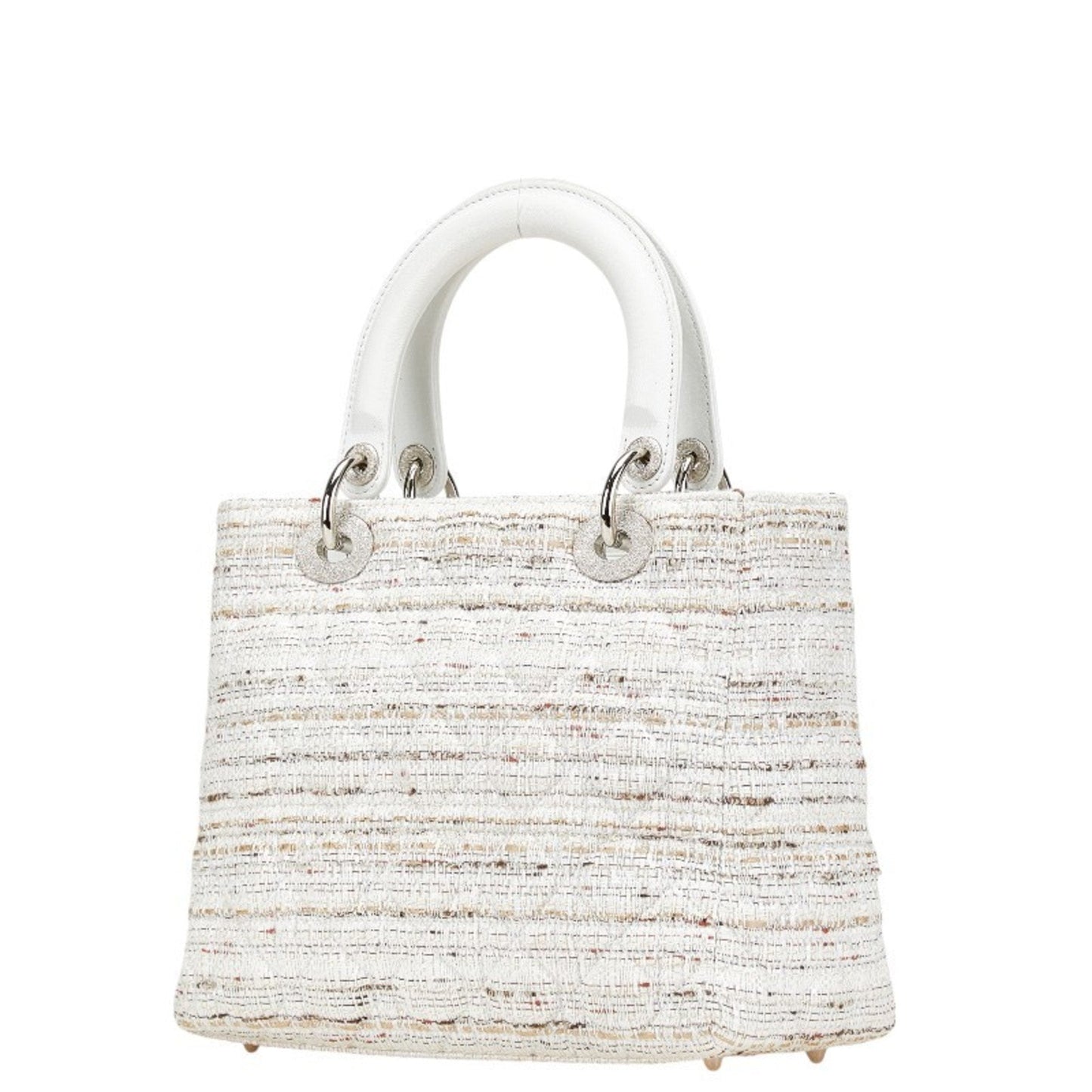 Christian Dior Multi-Color White Canvas Leather Handbag ()