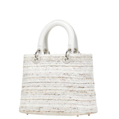 Christian Dior Multi-Color White Canvas Leather Handbag ()
