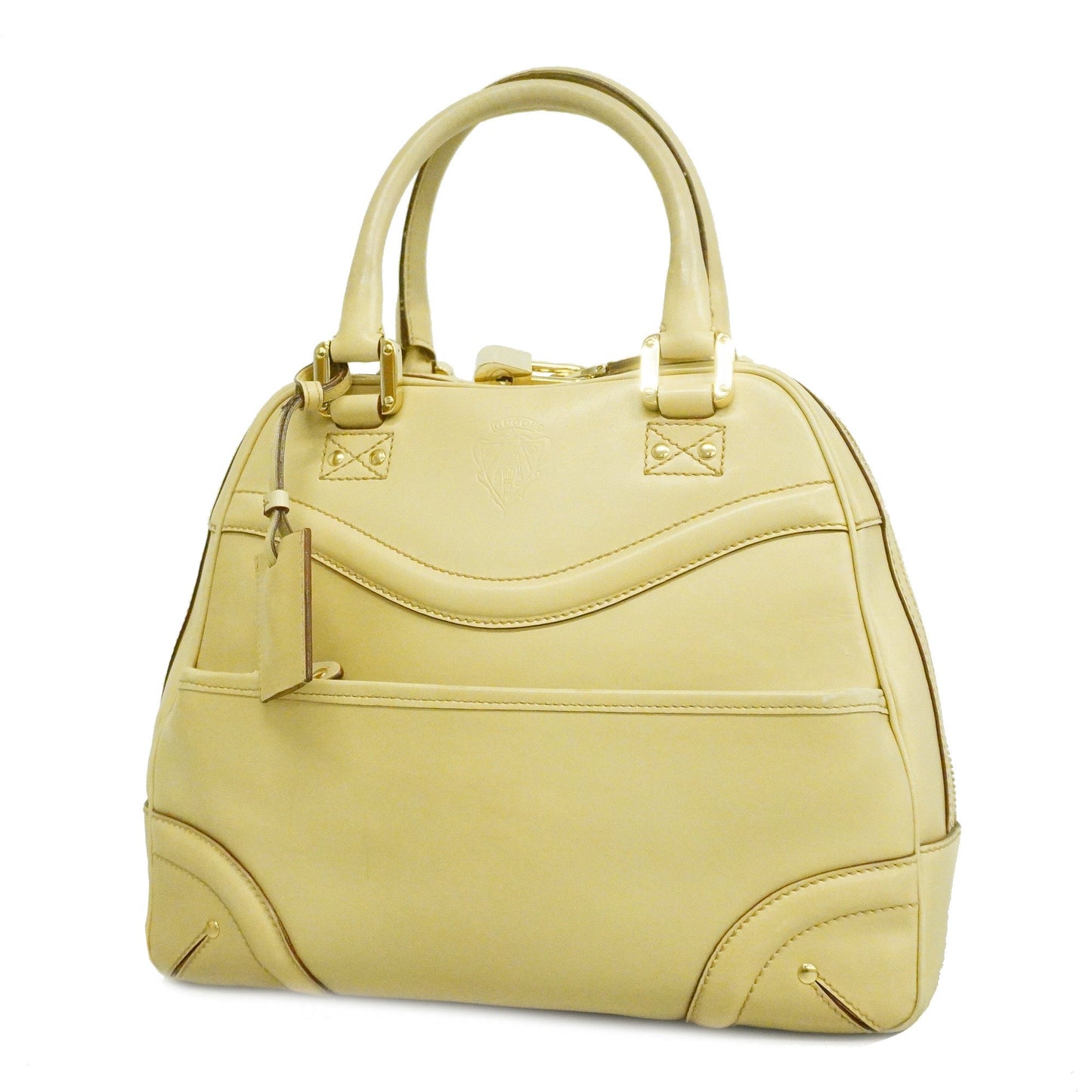 GUCCIAuth  140696 Women's Leather Handbag Ivory