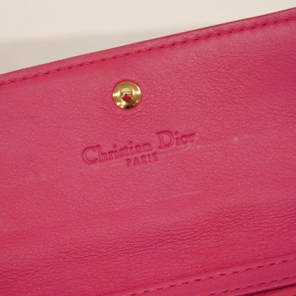Christian Dior Pink Red Color Long Wallet (Bi-Fold) ()
