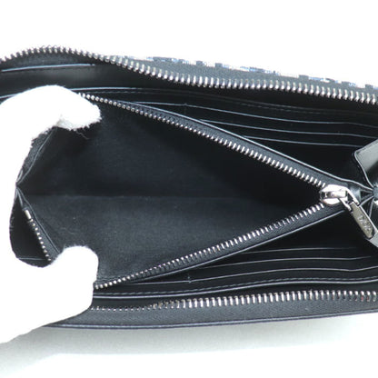 Christian Dior Navy Canvas Leather Long Wallet (Bi-Fold) ()