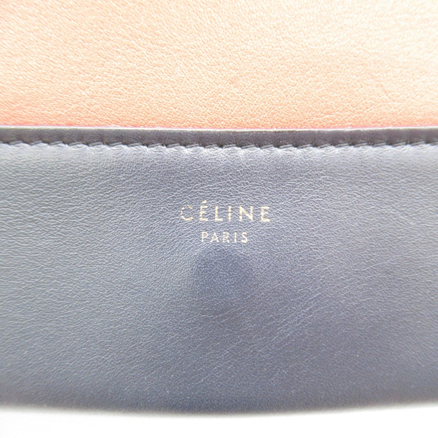 Celine Shoulder Bag Red Navy leather