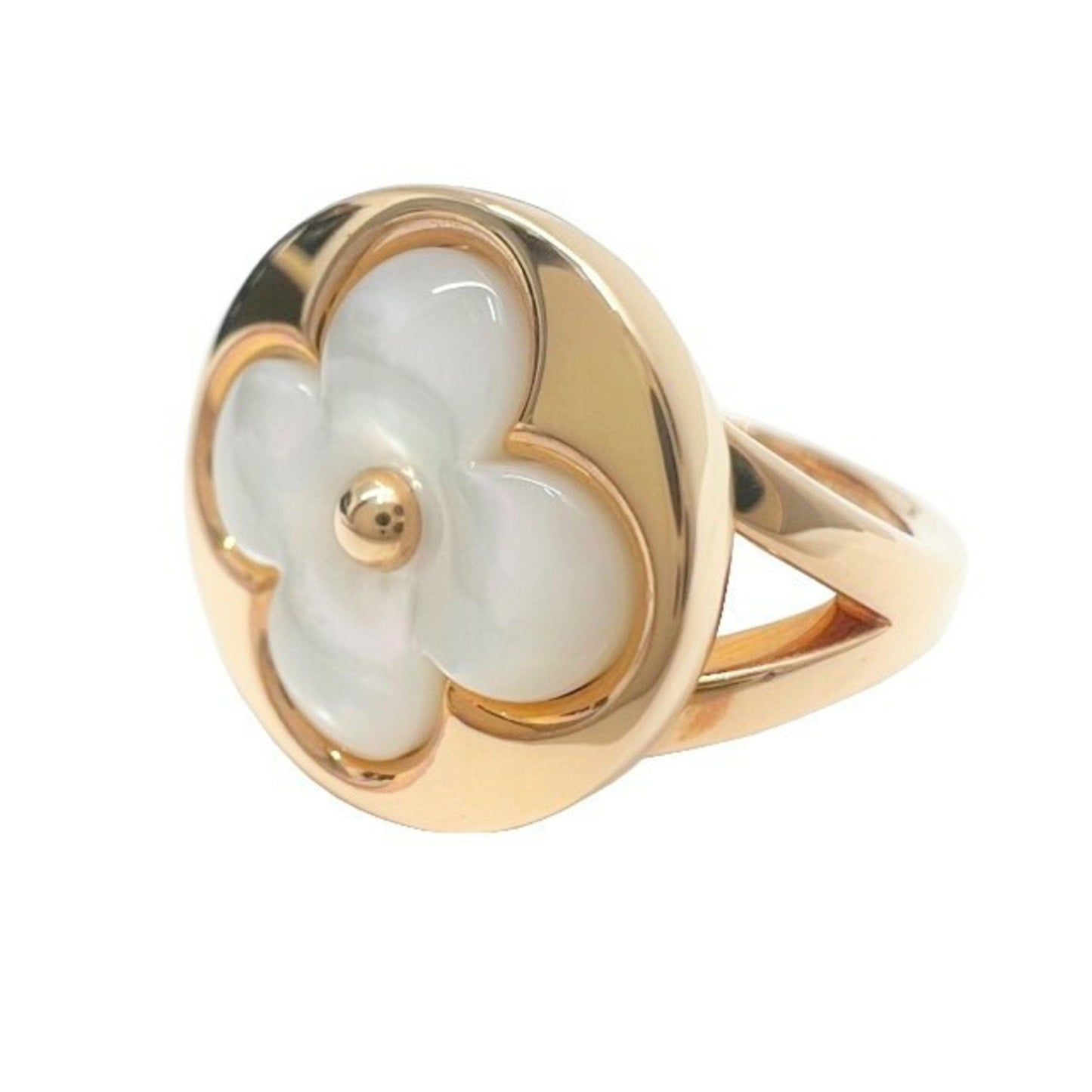 Louis Vuitton Berg Sun Blossom Nacre Ring Pink Gold Shell K18PG AU750 Mother of Pearl No. 50 Q9J24B Women's