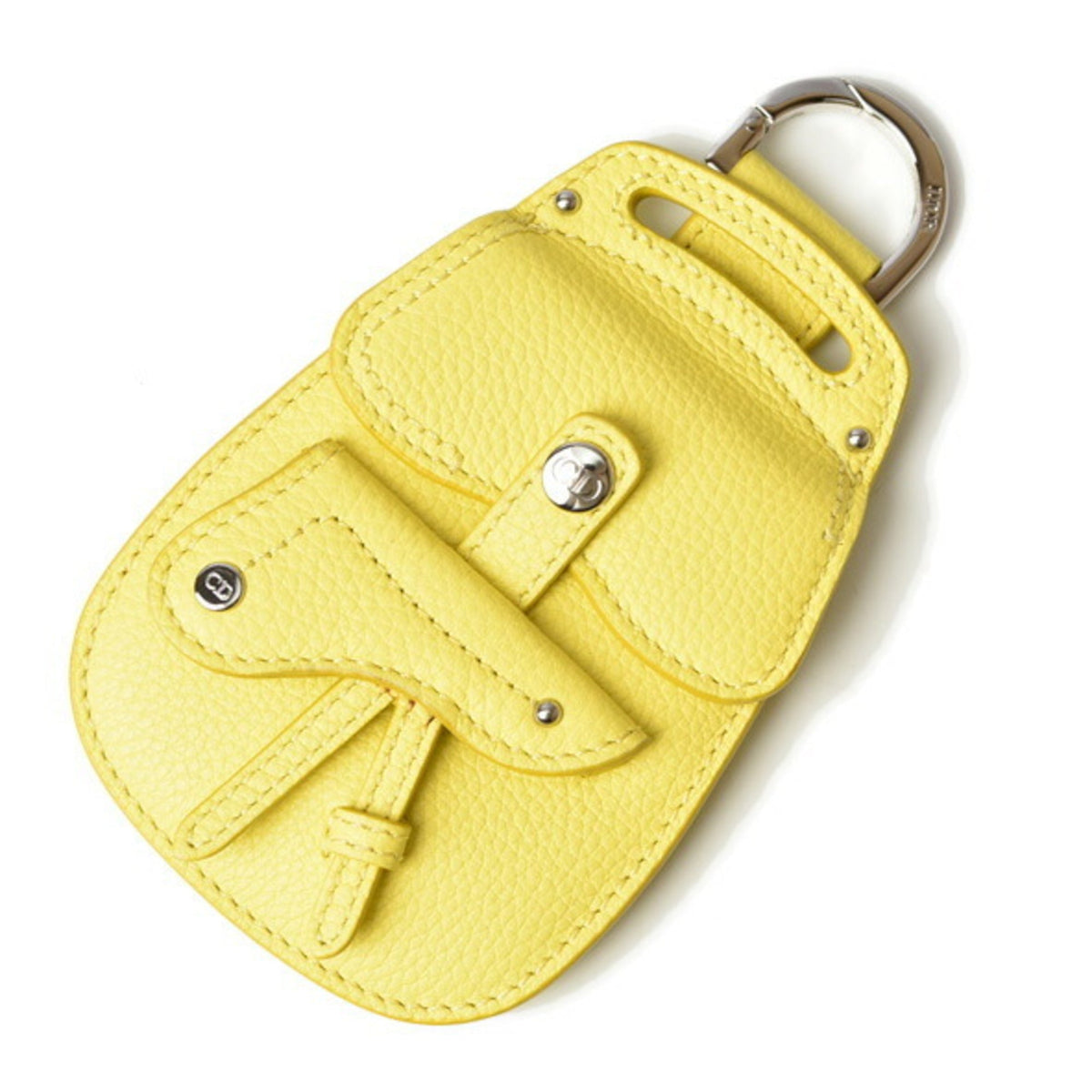 Christian Dior Yellow Leather Metal Coin Purse/Coin Case ()