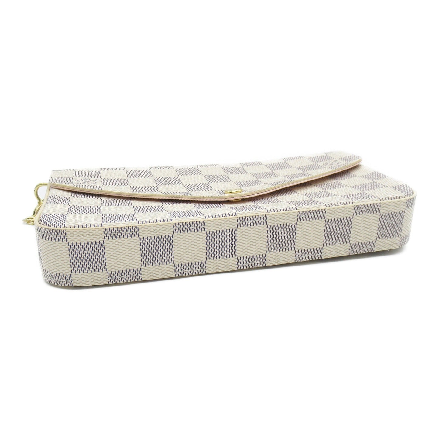 LOUIS VUITTON Pochette Felice White Damier Azur leather N40491