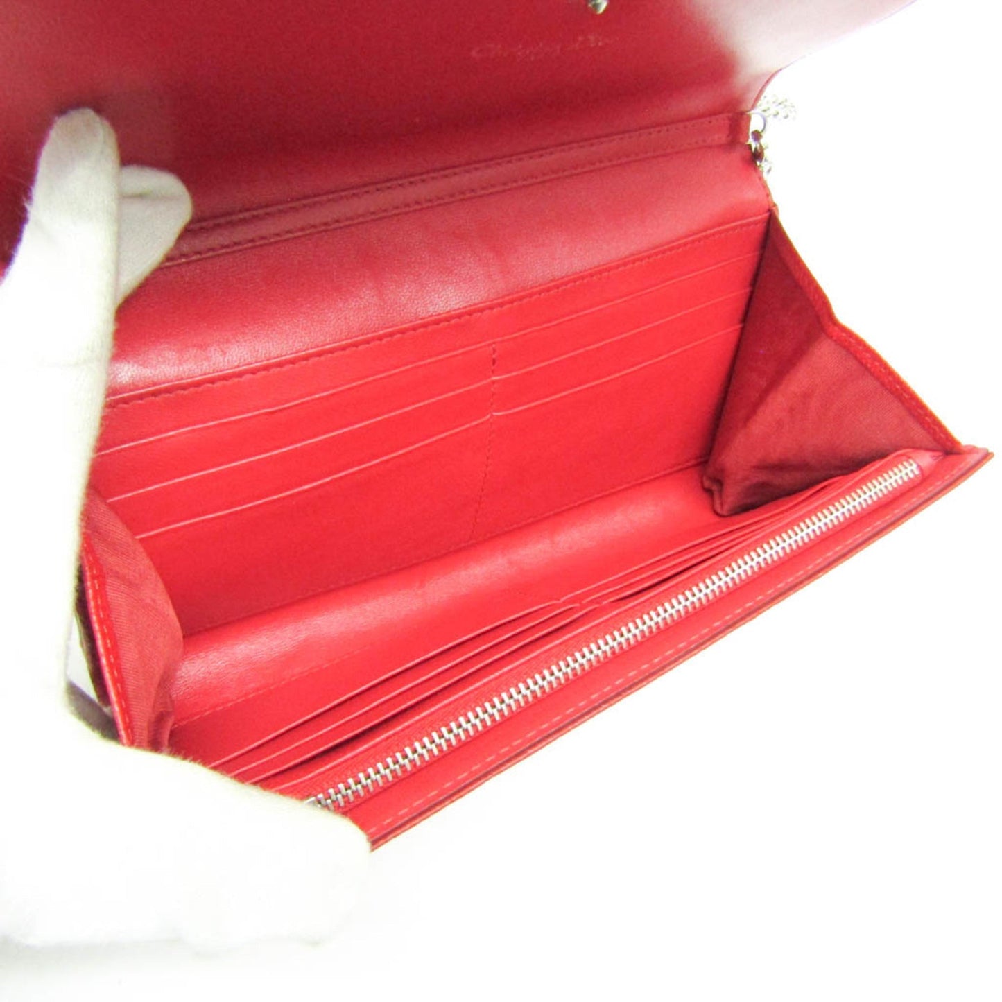 Christian Dior Red Color Leather Chain/Shoulder Wallet ()