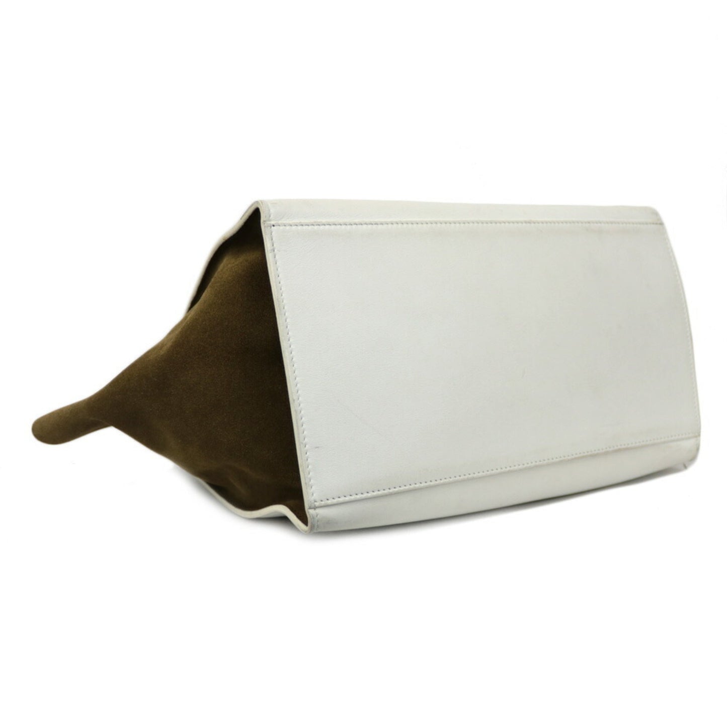 Celine Handbag Shoulder Bag Trapeze White Ladies