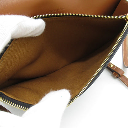 Celine Shoulder Bag Brown PVC coated canvas leather