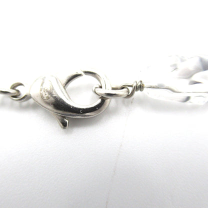 CHANEL B10A Long Necklace Necklace White Silver Plastic plating White Silver