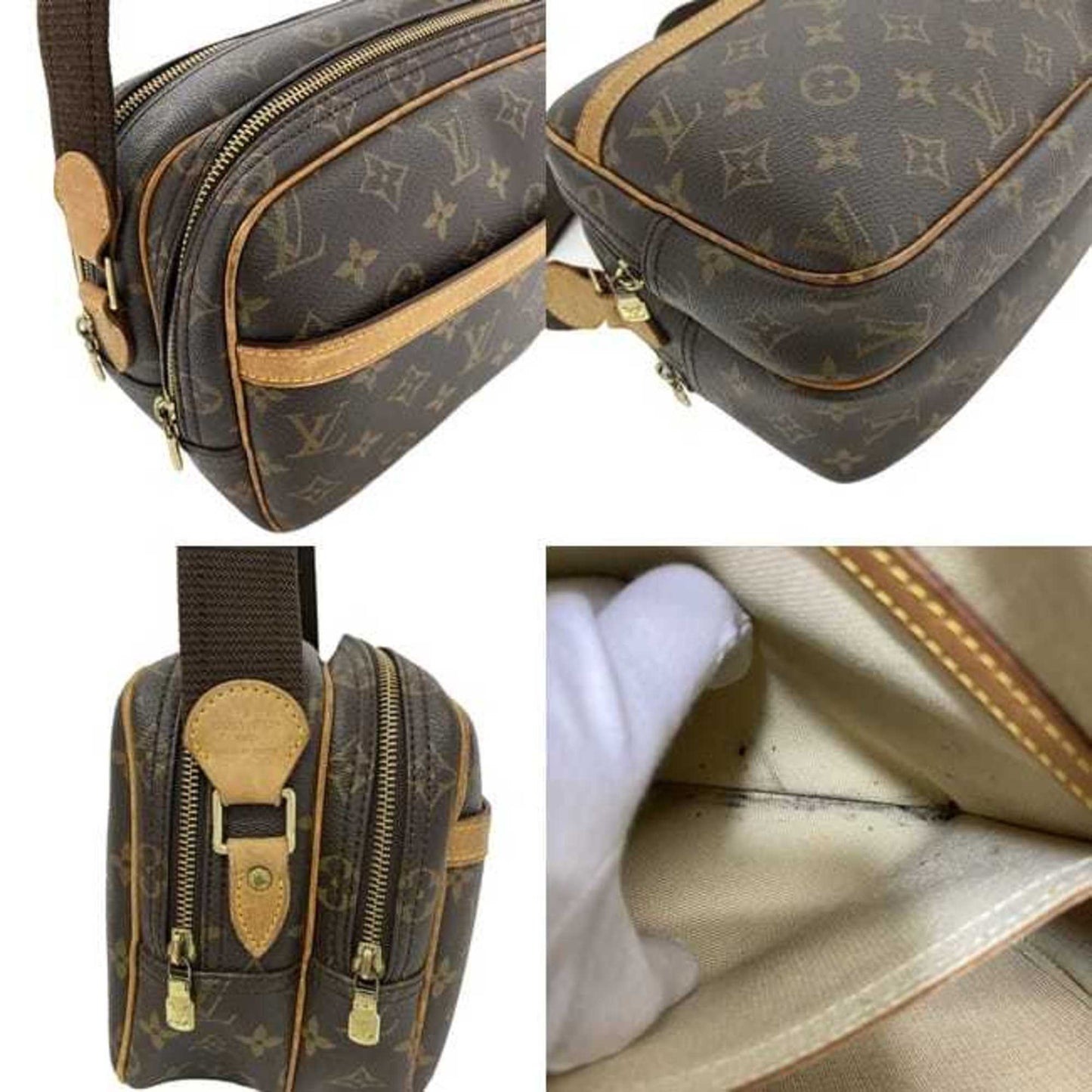 LOUIS VUITTON Shoulder Bag Reporter PM Brown Beige Gold Monogram M45254 Canvas Nume SP0030