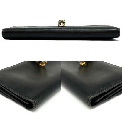 Gucci Black Leather Long Bill Wallet (Bi-Fold)