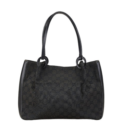 Gucci Black Canvas Leather Pouch Shoulder Bag Tote Bag