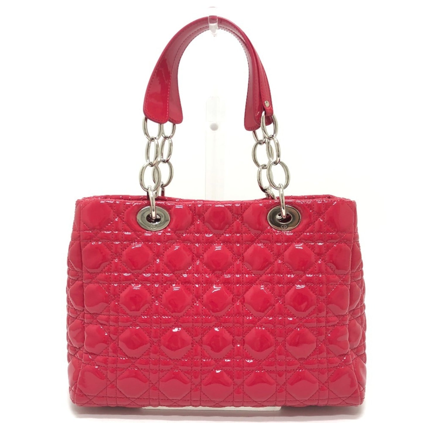 Christian Dior Pink Patent Leather Handbag Shoulder Bag Tote Bag ()