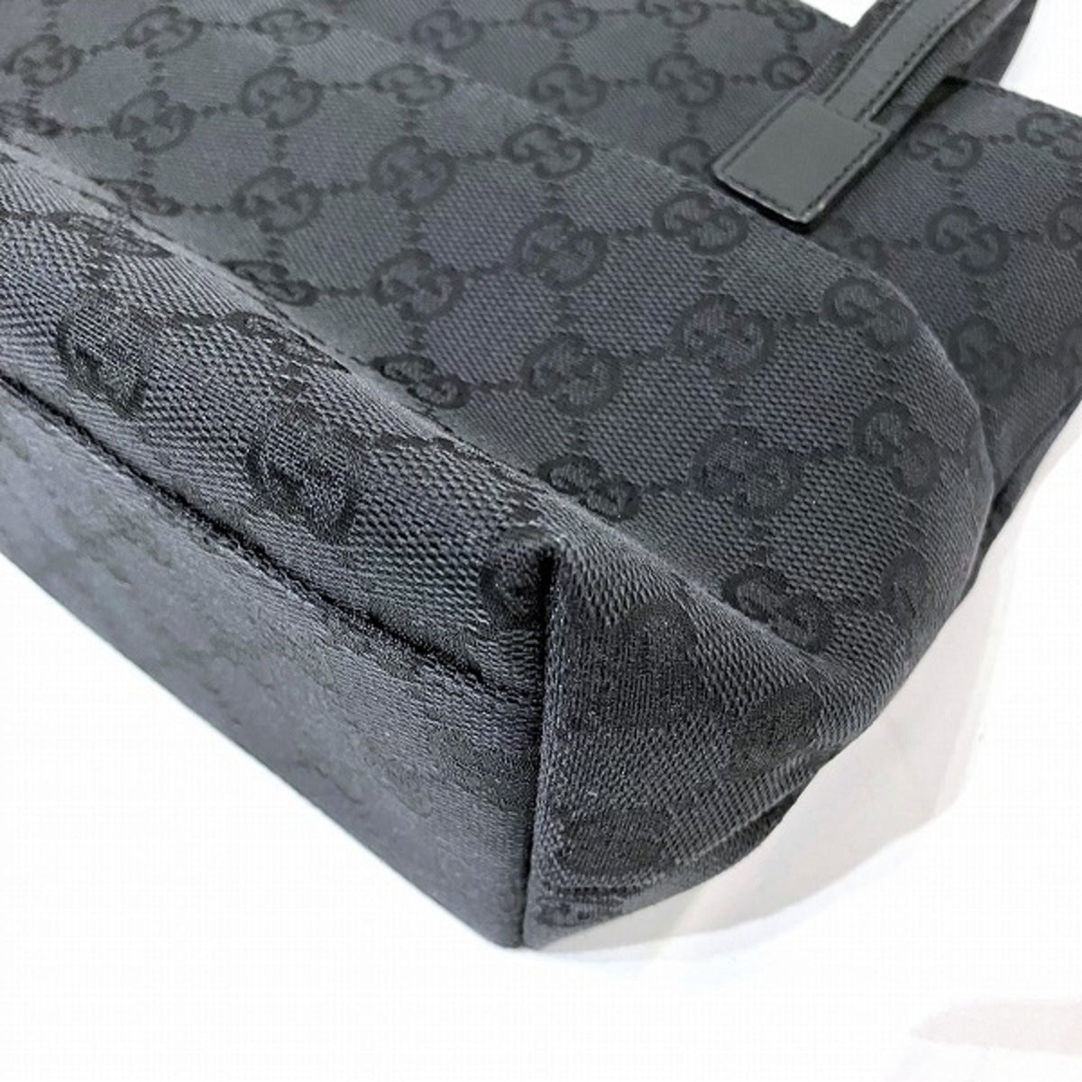 Gucci Black Gg Canvas Handbag