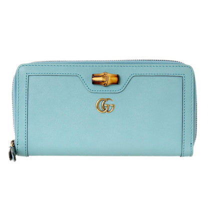 Gucci bamboo long wallet turquoise 658634