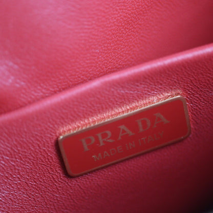 Prada CONTENITORE PIATTO clutch Bag 1NG016 saffiano leather FUOCO second triangle logo plate