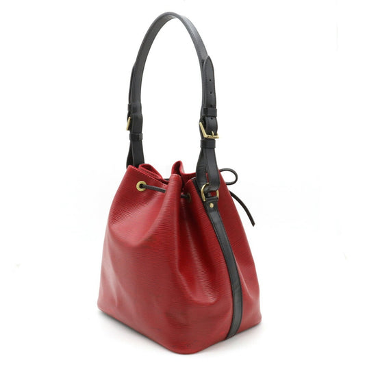 LOUIS VUITTON Epi Bicolor Petit Noe Shoulder Bag Leather Castilian Red Noir Black M44172