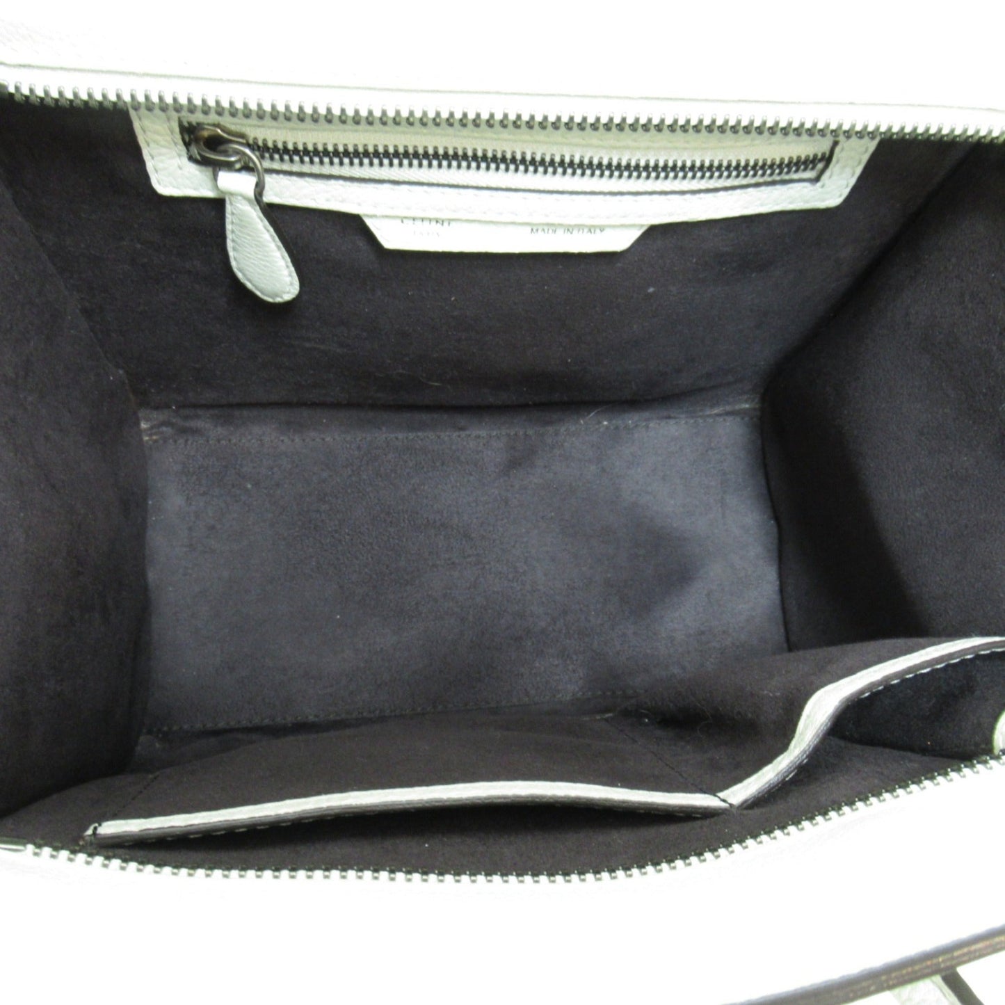 Celine luggage micro handbag Green cream green leather