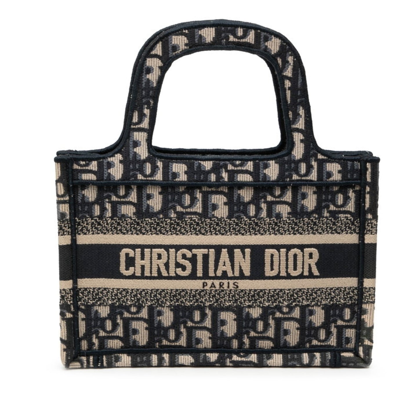 Christian Dior Trotter Beige Navy Trotter Handbag Tote Bag ()