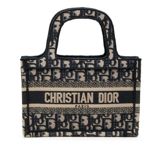 Christian Dior Trotter Beige Navy Trotter Handbag Tote Bag ()