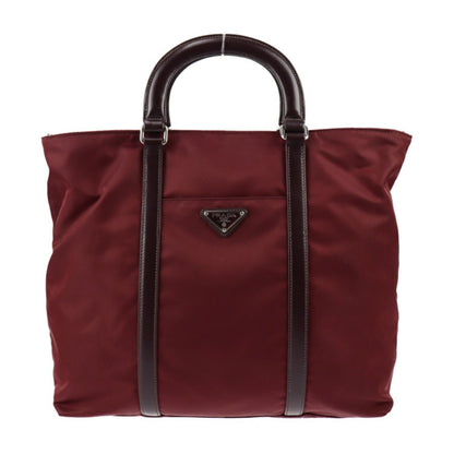 Prada Tote Bag 1BG057 Nylon Leather GRANATO Garnet Bordeaux 2WAY Shoulder Triangle Logo