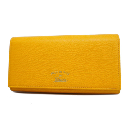 Gucci Long Wallet Women's Leather Yellow