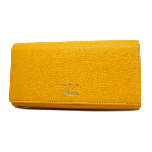 Gucci Long Wallet Women's Leather Yellow