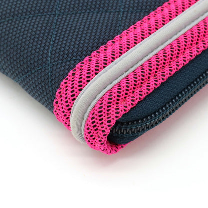 Chanel Boy  Matelasse Coco Mark Round Long Wallet Canvas Navy Pink Light Gray