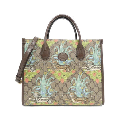 Gucci Beige Multi-Color Gg Supreme Leather Handbag