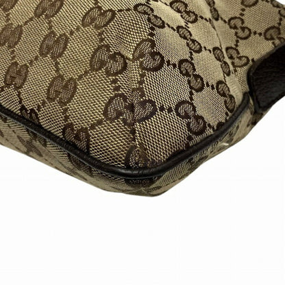 Gucci Brown Gg Canvas Leather Shoulder Bag