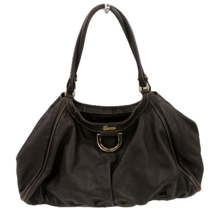 Gucci Brown Leather Handbag Tote Bag ()