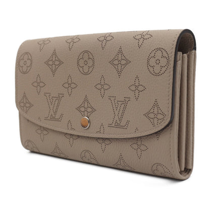 LOUIS VUITTON Portefeuille Iris Bifold Wallet M60144 Monogram Mahina Galle Beige Series Silver Hardware Long