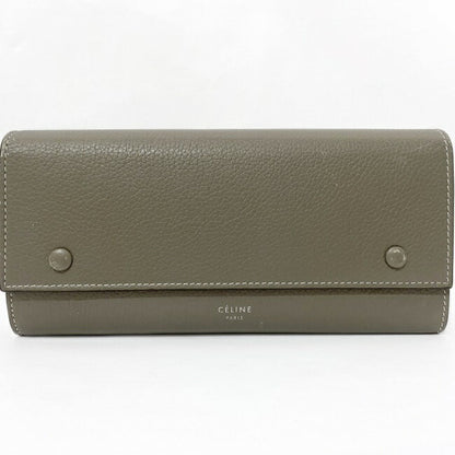 Celine bi-fold long wallet large flap multifunction beige yellow Thule 101673AFE 09SO leather Celine ladies bicolor