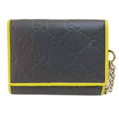 Gucci Black Yellow Leather Wallet (Bi-Fold)