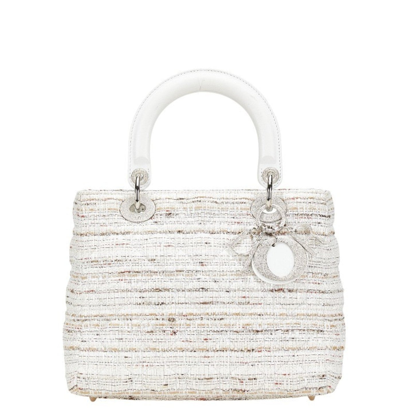 Christian Dior Multi-Color White Canvas Leather Handbag ()