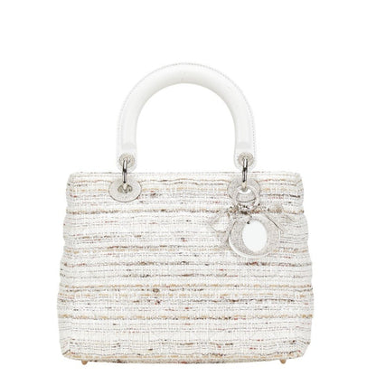 Christian Dior Multi-Color White Canvas Leather Handbag ()
