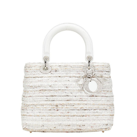 Christian Dior Multi-Color White Canvas Leather Handbag ()