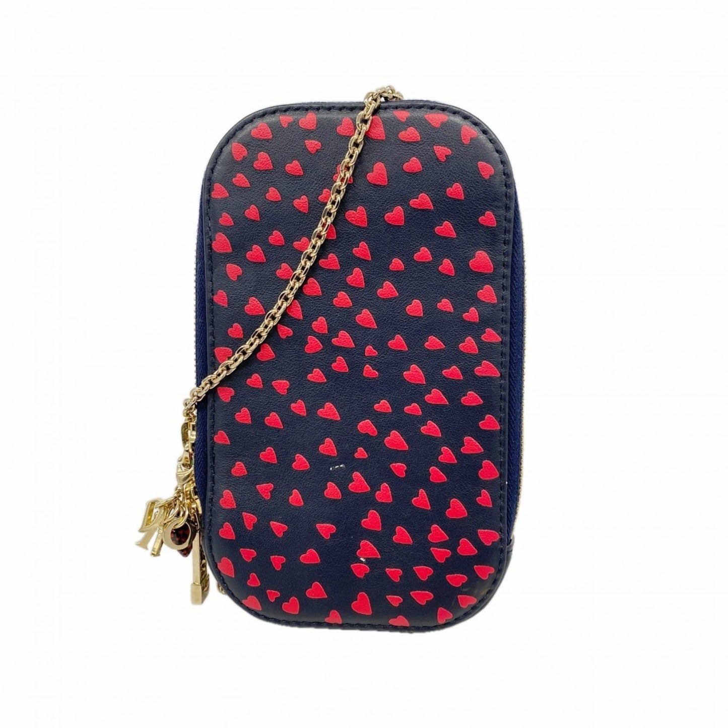 Christian Dior Navy Red Color Leather Shoulder Bag ()