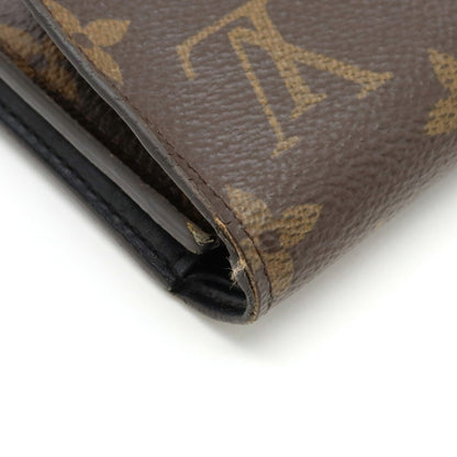 LOUIS VUITTON Monogram Portefeuille Flower Trifold Wallet Noir Black M62578