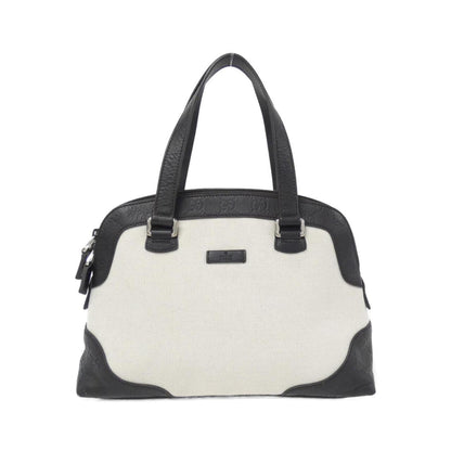 Gucci Dark Brown White Canvas Gg Leather Shoulder Bag