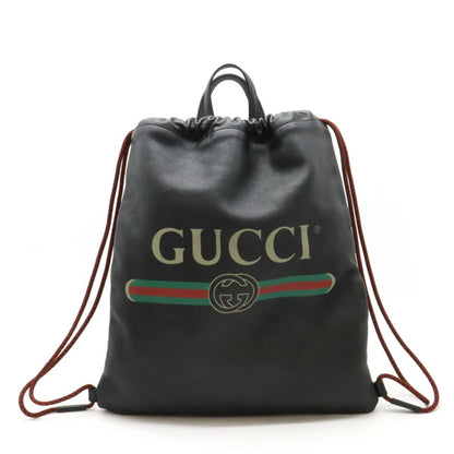 Gucci Black Green Red Color Leather Backpack Pouch Tote Bag ()