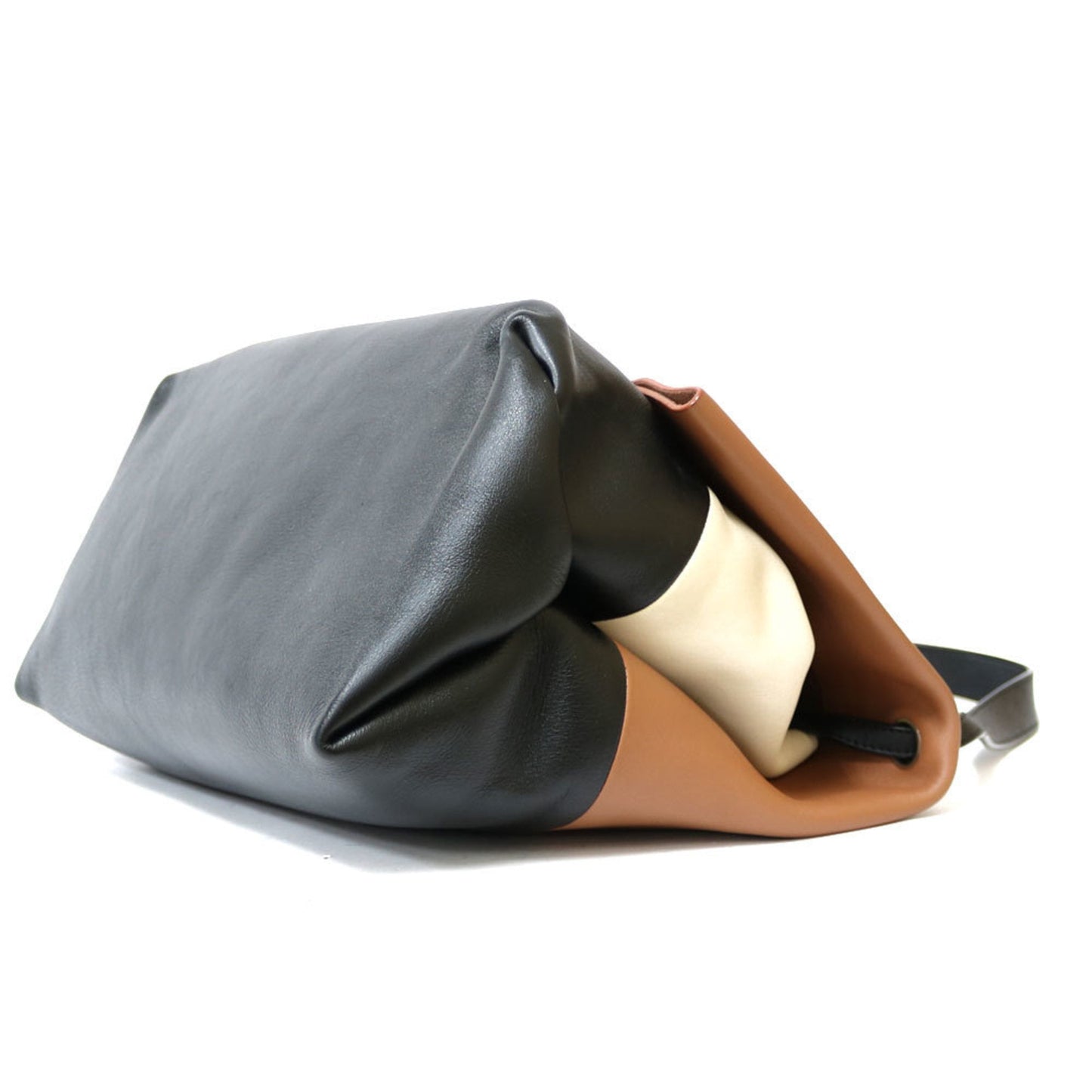 Celine Shoulder Bag All Soft Black x Brown White Ladies