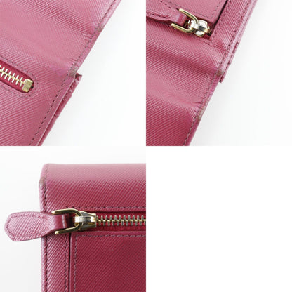 Prada Long Wallet Ribbon 1M1132 Saffiano Peonia Pink Women's