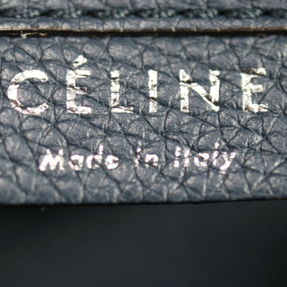 Celine Luggage Nano Shopper Handbag 168243 Leather Navy Silver Hardware 2WAY Shoulder Bag
