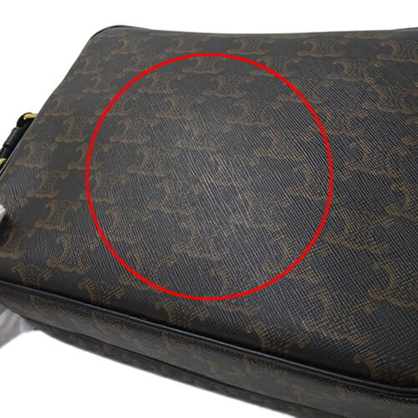 Celine Bag Women's Men's Shoulder Triomphe Medium Forco Black Brown Unisex
