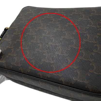 Celine Bag Women's Men's Shoulder Triomphe Medium Forco Black Brown Unisex